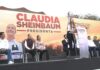 CANDY ROBLES, CANDIDATA A SENADORA POR EL PARTIDO DEL TRABAJO, DIJO EN SU DISCURSO EN RÍO BRAVO, JUNTO A LA CANDIDATA CLAUDIA SHEINBAUM: