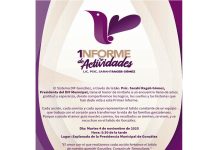 PRESENTARÁ DIF GONZÁLEZ SU PRIMER INFORME DE ACTIVIDADES EN UN EVENTO PÚBLICO Y ABIERTO A LA POBLACIÓN.
