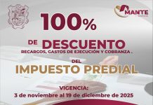INICIA DESCUENTO DEL 100% EN MULTAS Y RECARGOS DEL IMPUESTO PREDIAL