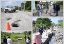 SUPERVISAN REHABILITACIÓN DE DRENAJE EN LA COLONIA BEATRIZ ANAYA