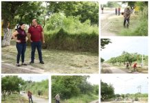 SUPERVISA PATTY CHÍO LABORES DE LIMPIEZA EN ENTRADA AL HUASTEQUILLO
