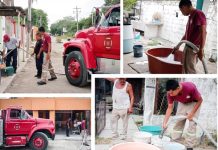 LLEVA PATTY CHÍO AGUA EN PIPAS A SECTOR CON SERVICIO INTERMITENTE