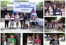 REFUERZAN APOYO A LAS FAMILIAS DE XICOTÉNCATL CON ENTREGA DE CALZADO ESCOLAR